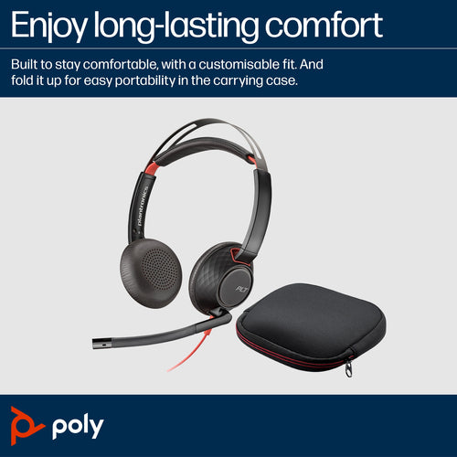 POLY Blackwire 5220 Stereo USB-C Headset +3.5mm Plug +USB-C/A Adapter POLY Blackwire 5220 Stereo USB-C Headset +3.5mm Plug +USB-C/A Adapter